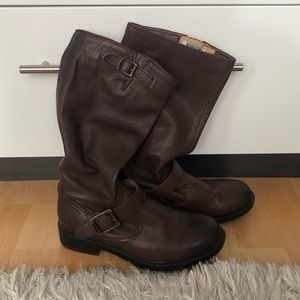 Frye Veronica Slouch Boots - brown leather